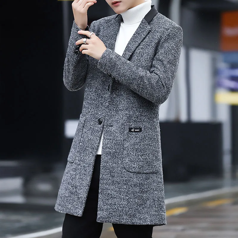 

Осень-зима 2018 новые модные мужские шерстяные пальто теплые куртки мужские тонкие повседневные шерстяные пиджаки мужские пальто больших ра...