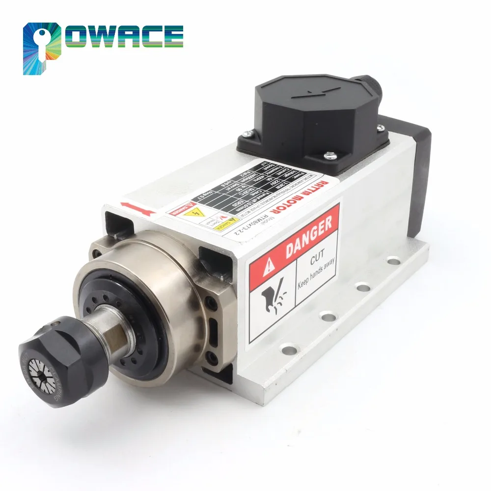 [EU] квадратный 2.2KW с воздушным охлаждением двигателя шпинделя 220 В 24000 об/мин ER20