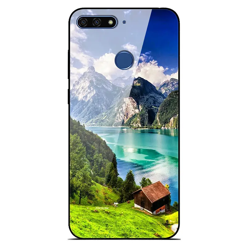 ATU-L31 чехол s для huawei Y6 Prime чехол из закаленного стекла с мультяшным принтом твердая задняя крышка для huawei Y6 Prime мягкий бампер