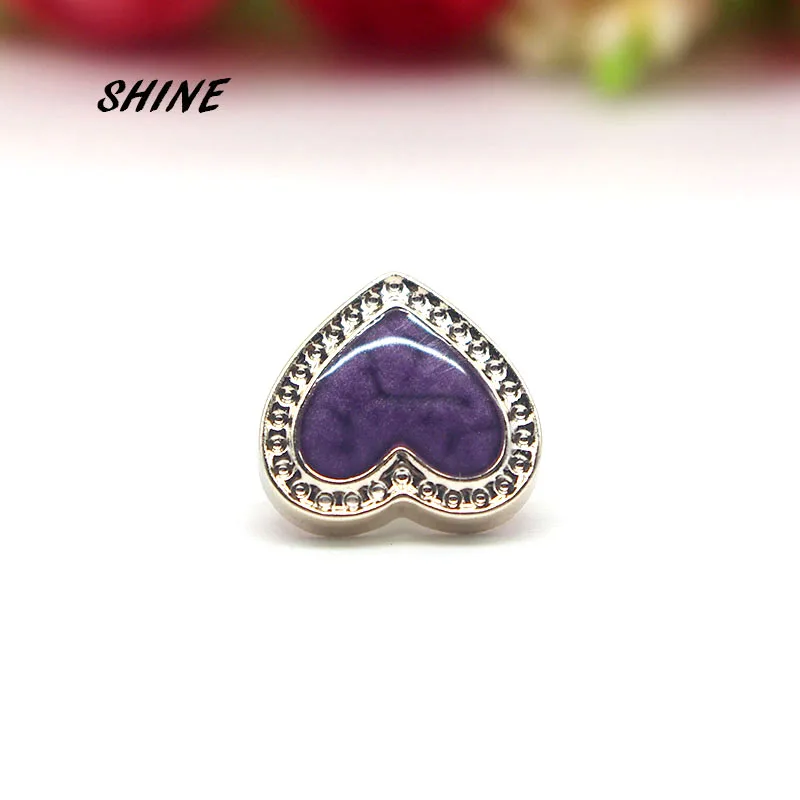 Блестящие 10 шт. полимерные Швейные Кнопки Скрапбукинг в форме сердца с одним