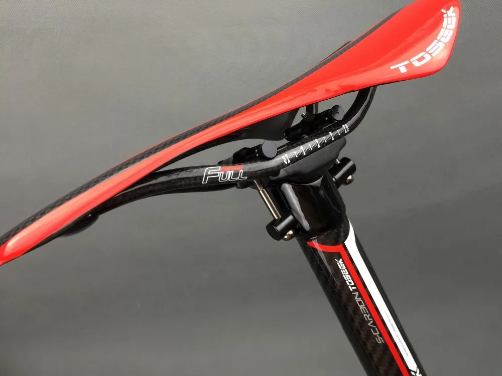 Toseek Полный углеродного Волокно MTB горной дороге Велосипедный Спорт подседельный велосипед Велоспорт трубки сиденья Запчасти для велосипедов 27.2/30.8/31.6x350/400 мм
