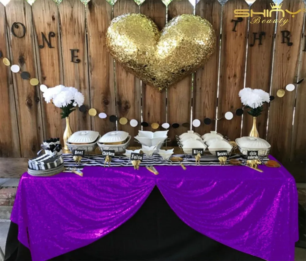 Новое поступление года 150x210 см фиолетовые блестки скатерть блеск покрытие стола