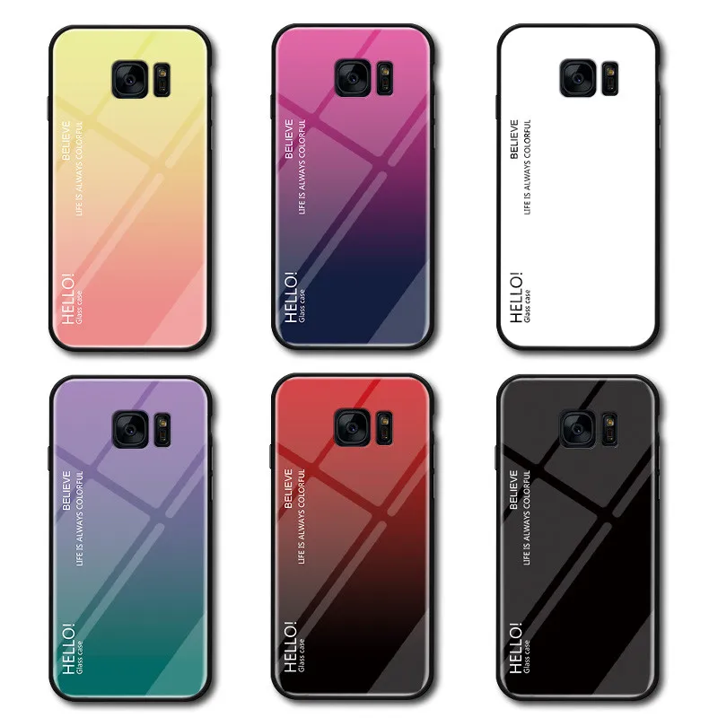 Роскошные закаленное Стекло телефонные чехлы для samsung Galaxy S8 плюс S7 край s9