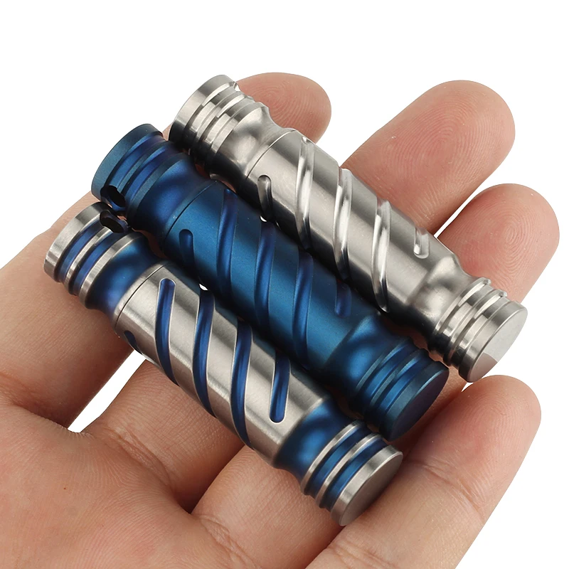 

High-end Portable Titanium Alloy Blue Waterproof Bottles Canister Medicine Seal Capsule Bottle EDC Outdoor Tool