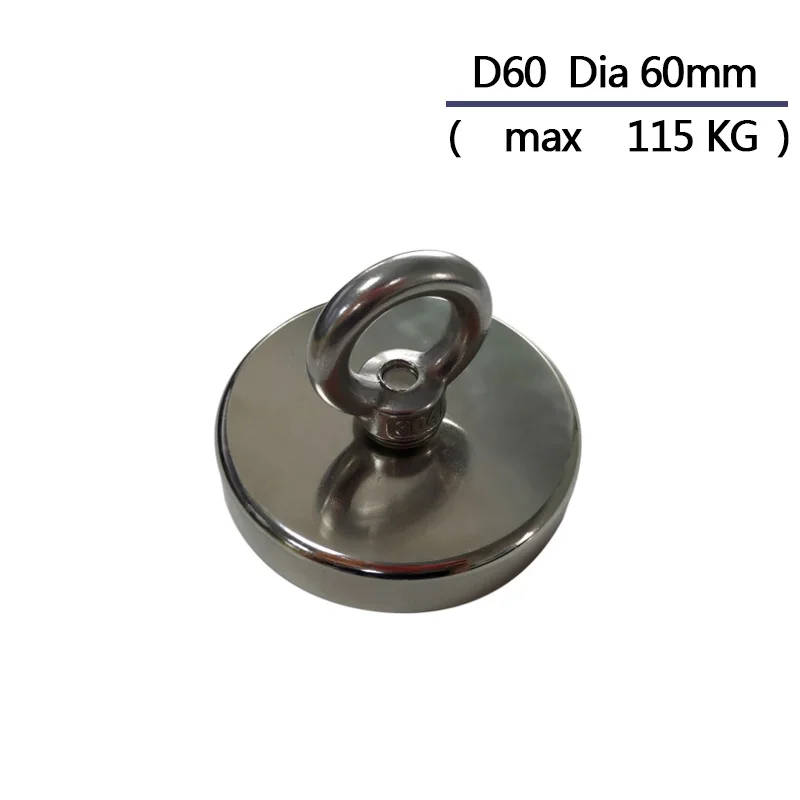 Super Strong Magnet Salvage Pot Fishing Hook Magnets Deep Sea holder pot Magnets Imanes Strongest Permanent Powerful Magnetic - Цвет: D60(pull max 115KG)