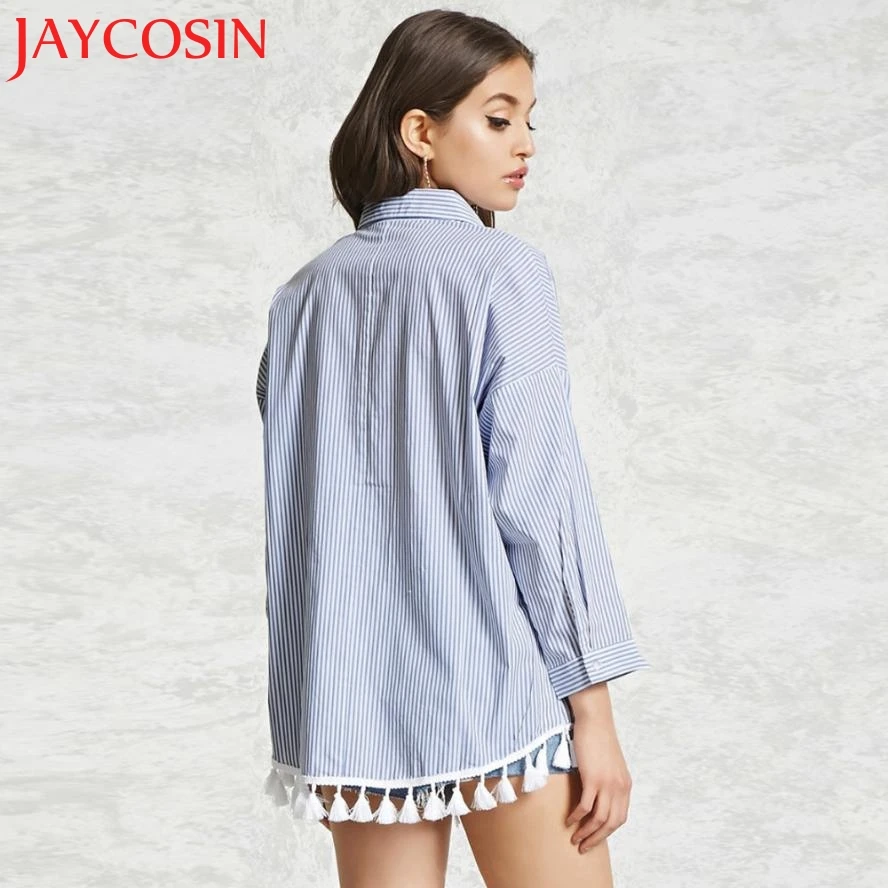 Женская блузка с длинным рукавом в полоску свободного покроя|women blouses|women blouse