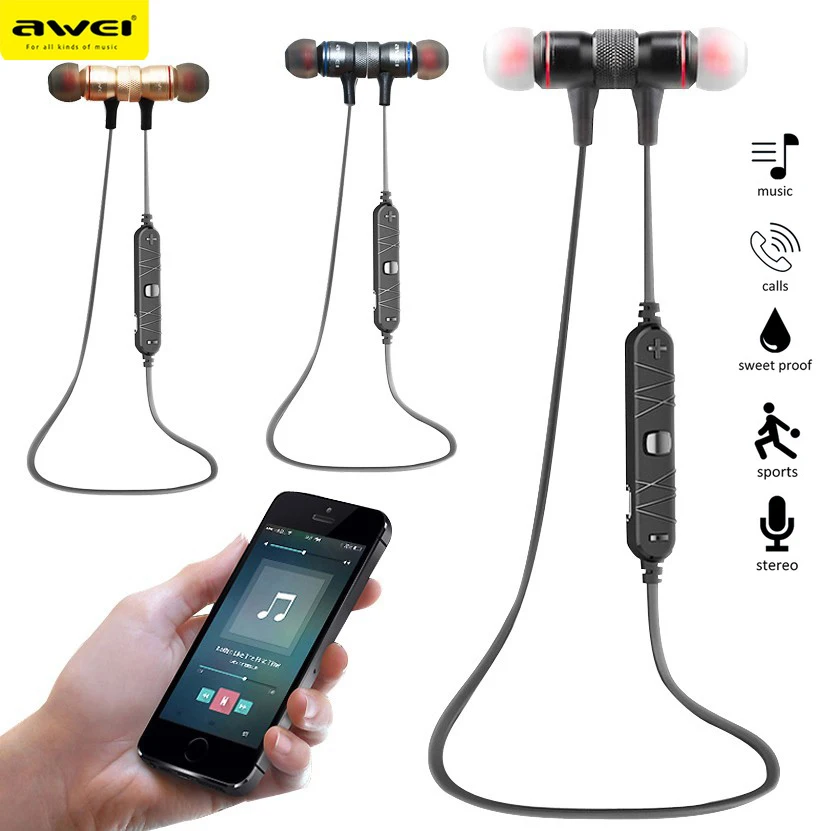 Оригинальные Awei A920BL беспроводные наушники вкладыши спортивные стереонаушники
