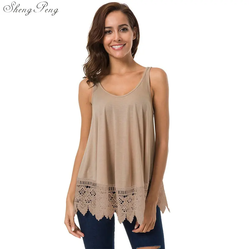 

T-shirt women 2018 black Lace Patchwork Perspective Fashion Summer t shirt O-Neck Plus Size sleeveless Casual tshirt Q433