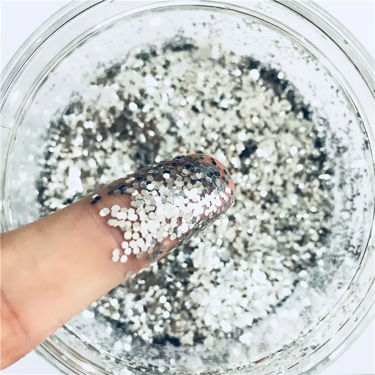 solid silver 8 г блестки ПЭТ ультратонкие блестки 1 мм точечный лазерный Блеск Блестки для украшения ногтей боди-арт живопись ногтей DIY Декор - Цвет: solid silver