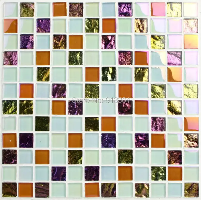 Стеклянная мозаика радужный настенная плитка кухня обратно всплеск хрусталя