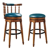 solid wood european style bar stool american retro high bar chair home