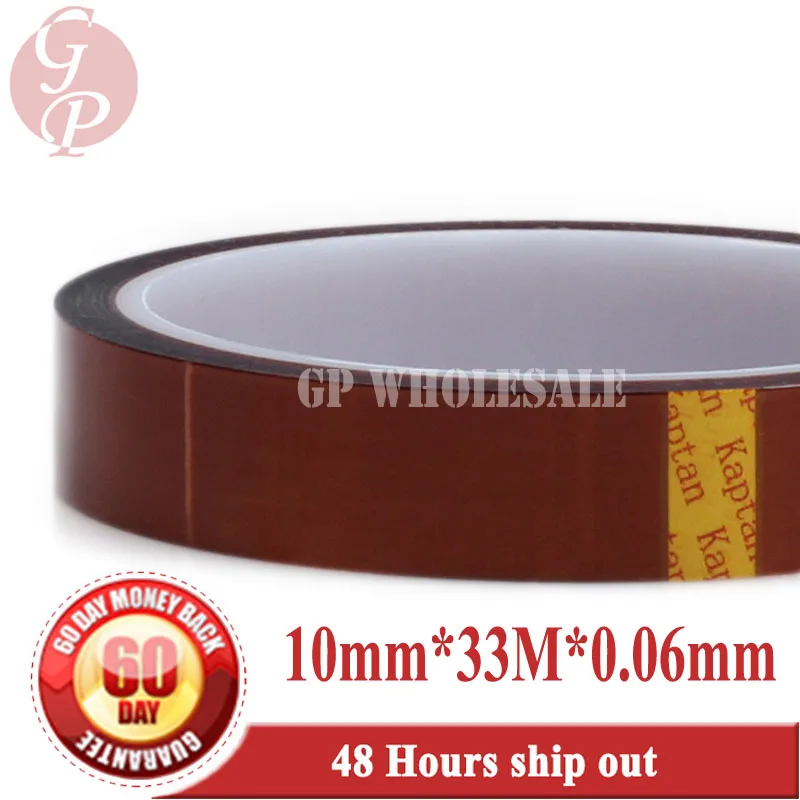 30 roll/lot high quality polyimide tape, 10mm x 33M x0.06mm, high-temp resistance polyimide tape for BGA soldering #3015