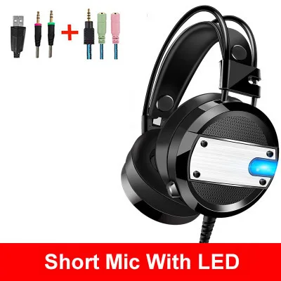 A10-Black Short Mic2 Игровая гарнитура, наушники, бас, Накладные наушники, шумоподавление, проводная игровая гарнитура с микрофоном, 7,1, наушники для ПК, PS4, Xbox One, ноутбука - Цвет: A10-Black Short Mic2