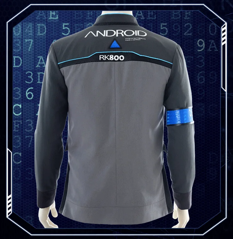 Новая игра Детройт стать человеком Коннор RK800 агент Костюм Униформа туго униот