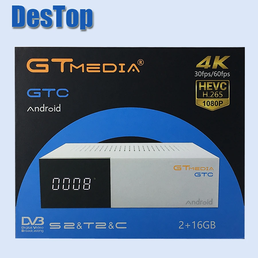 Свободно сел натуральная Freesat GTC спутниковый ресивер DVB S2 C T2 ISDB T Amlogic T95D Бесплатная
