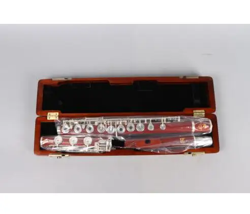 

New flute 17 hole Open Silver Plated Key E key B Foot Professional rosewood body