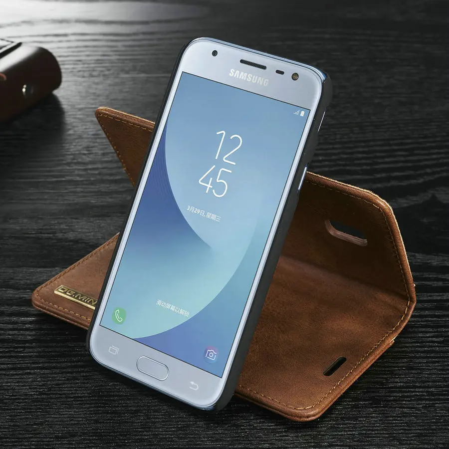 Магнитный кожаный чехол DG.MING 2 в 1 для Samsung Galaxy A6 A7 A8 A9 2018 Ретро Чехол-бумажник с