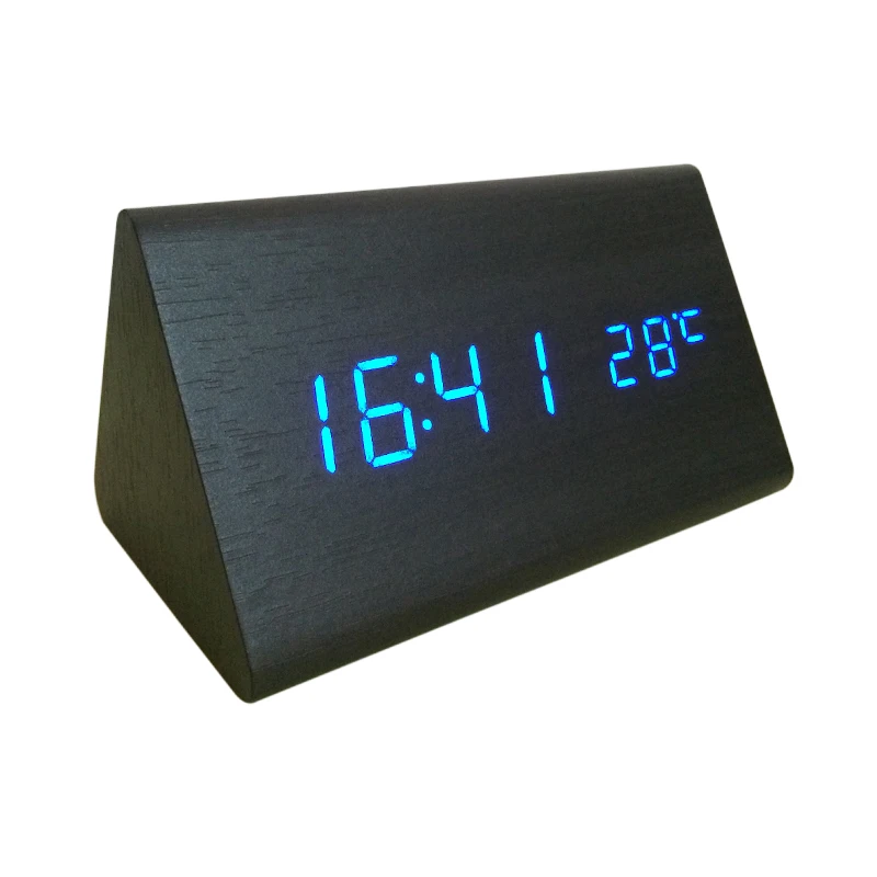 Будильник Trigon со звуковым управлением светодиодные часы термометр деревянные