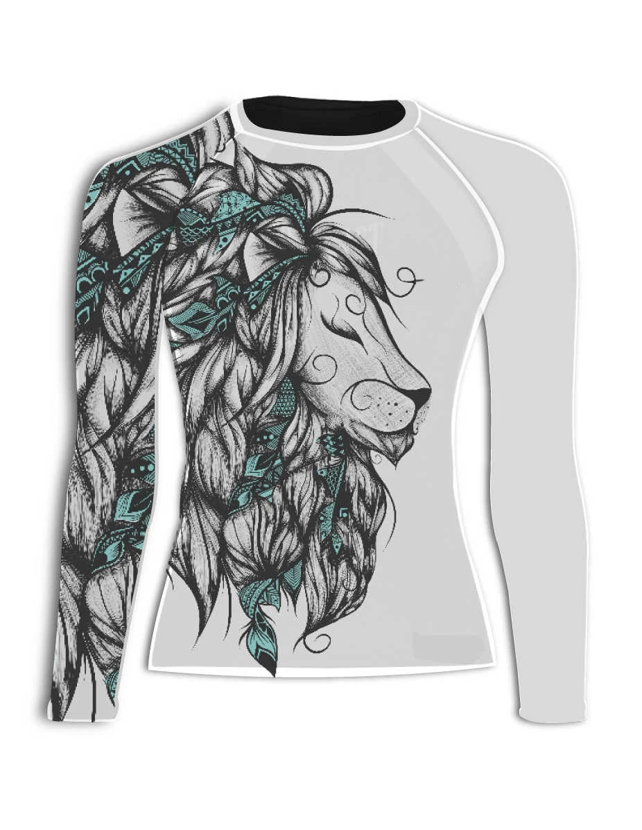 MMATrunks Женская сублимационная печать Рашгард львица BJJ Рашгард ММА Camiseta бокс Джерси тайская рубашка Gi Jiu Jitsu одежда