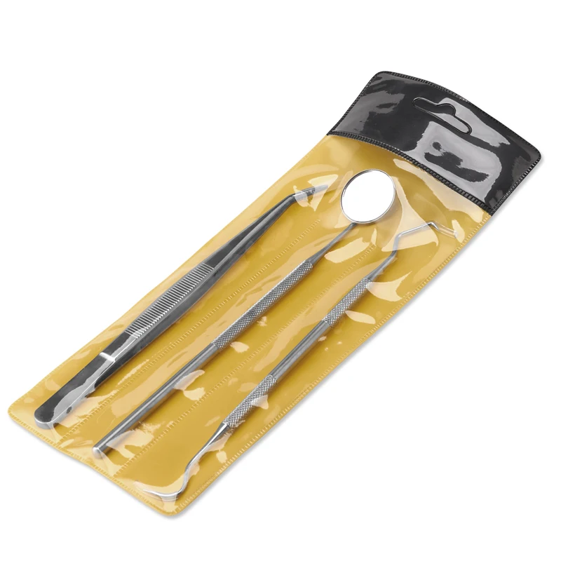 

3Pcs/Set Dental Mirror Stainless Steel Dental Tool Set Mouth Mirror Dental Kit Instrument Dental Pick Dentist Prepare Tool DT16