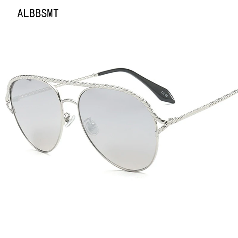 2018 ALBBSMT Роскошные модные зеркало металлические солнцезащитные очки Для женщин