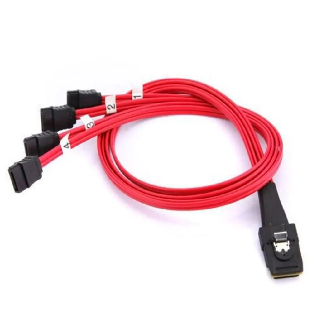 Mini SAS до 4 SATA для компьютерных разъемов сплиттер стабильный красный многополосный