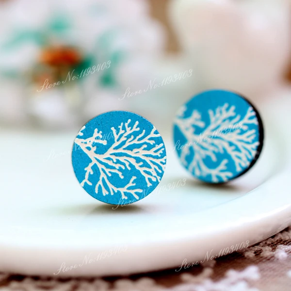 Уникальный 3D рельефный 16 мм круглый цветной рисунок дерево кабошон для