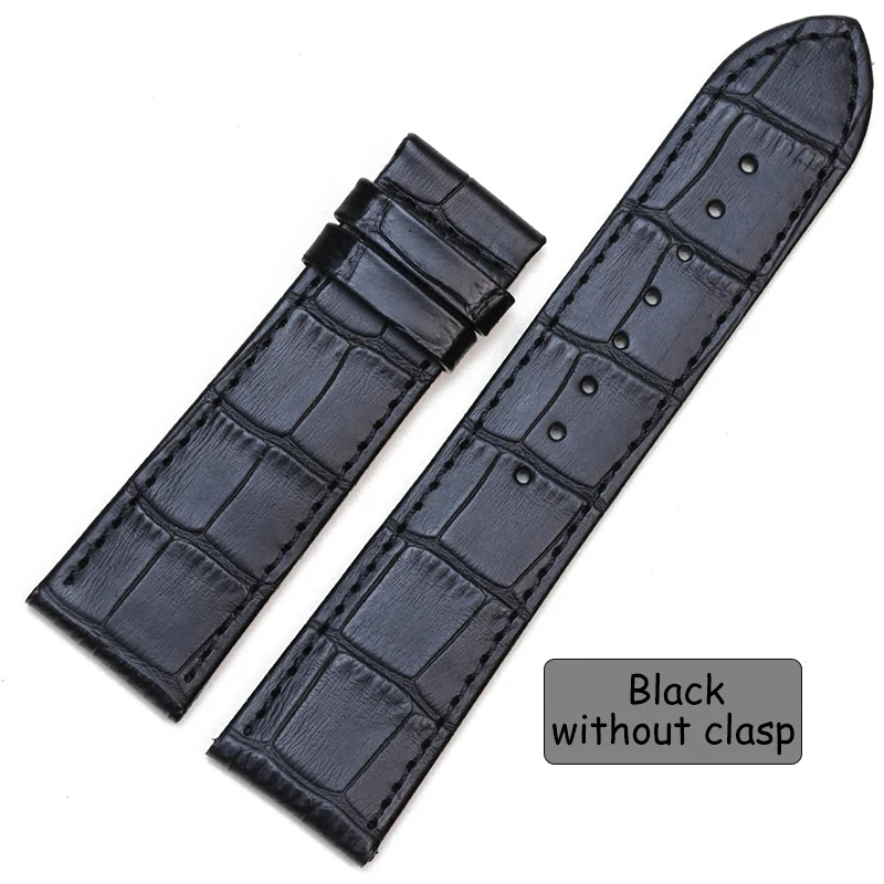 Black without Clasp Pesno подходит для часов Cerruti ремешок из натуральной кожи Аксессуары для часов телячья кожа верхний слой кожаный ремешок браслет - Цвет ремешка: Black without Clasp