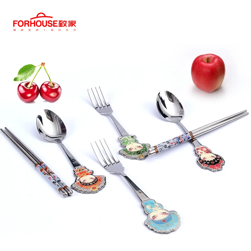 3/6 шт./компл. набор посуды из нержавеющей стали ложка и вилка китайские Пекинские