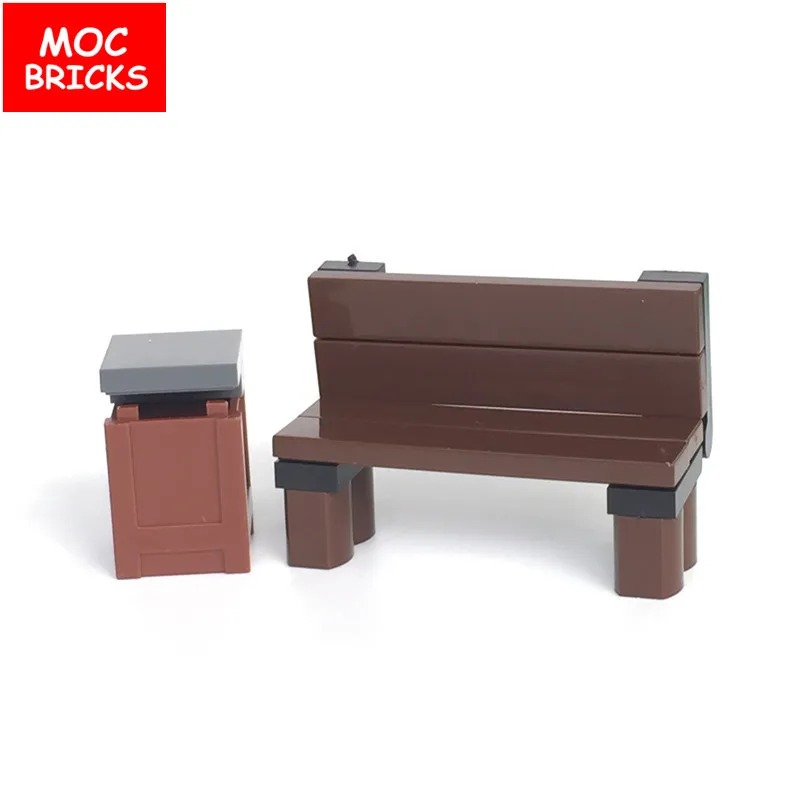 5 компл./лот кубики MOC &quotсделай сам&quot парк бурый скамья/чехлы для стульев и