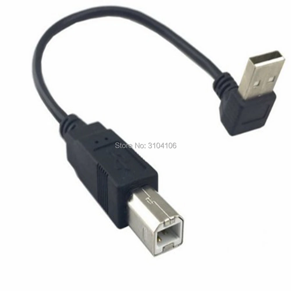 Вверх Угловой 90 градусов USB 2 0 штекер к B Тип Кабель для принтера сканер жесткий