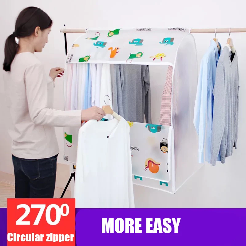 

2019 new Clothes hanging bag dust cover solid clothing dust cover clothes cover oxford cloth coat dust cover