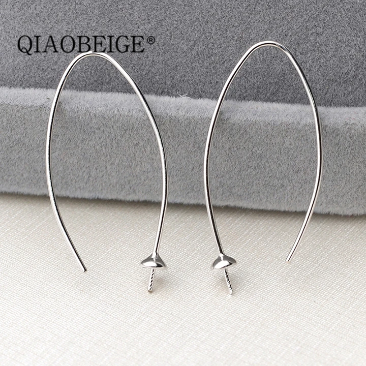 Простой браслет QIAOBEIGE из стерлингового серебра S925 пробы с круглыми жемчужинами
