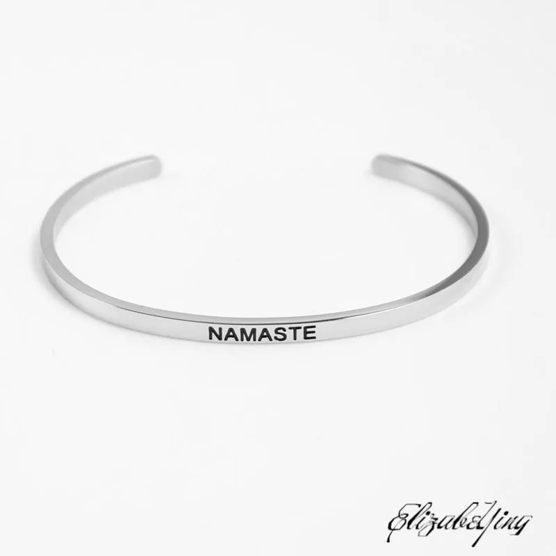 Новинка 2018 браслеты мантра с цитатами Открытый браслет из нержавеющей стали 316L