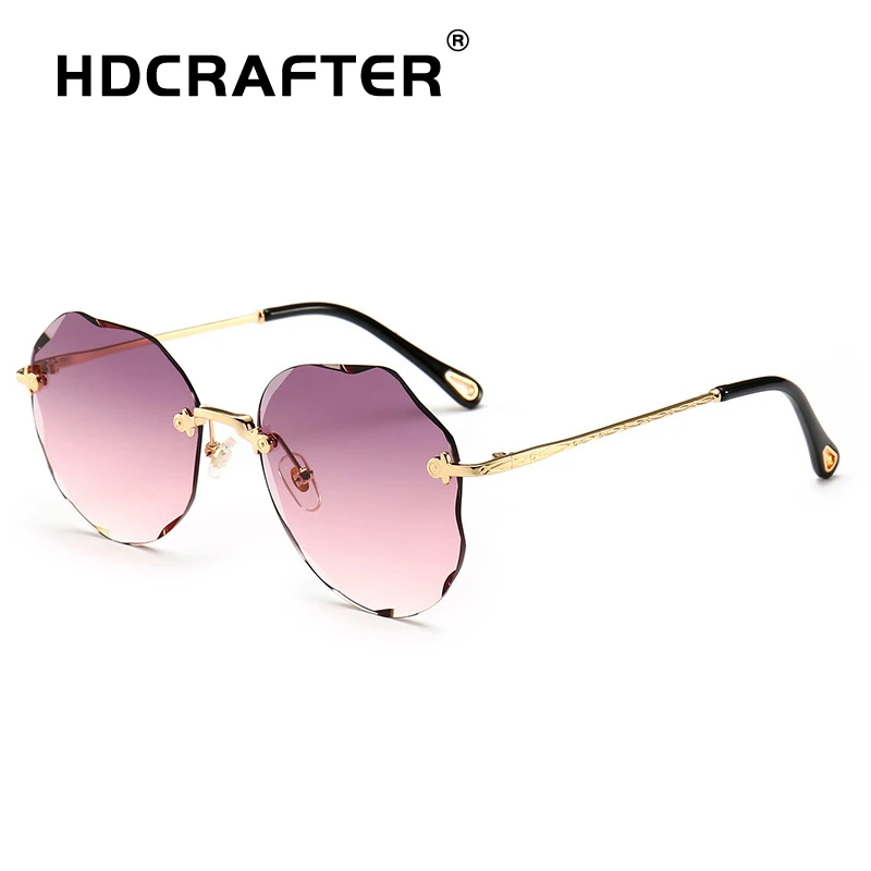 HDCRAFTER женские солнцезащитные очки 2019 Модные без оправы UV400 брендовые