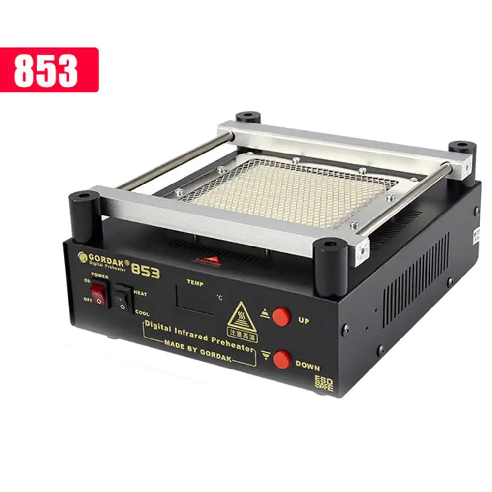 853 Single preheatin Gordak 863 853 Тепловая пушка горячего воздуха паяльная станция BGA+ Электрический паяльник+ Инфракрасная станция предварительного нагрева с - Цвет: 853 Single preheatin