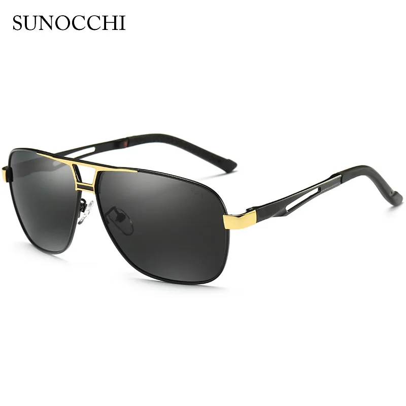 SUNOCCHI Мужские солнечные очки больших размеров поляризованные Uv400 Высокое