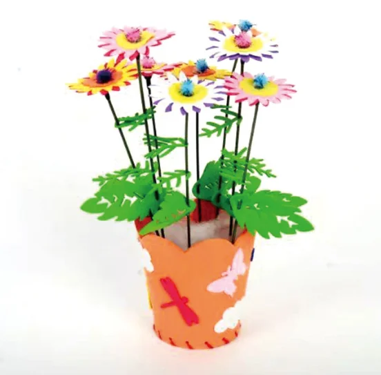 Orange Pot DIY EVA цветок дети ремесло обучающая игрушка для детей старше 3 лет - Цвет: Orange Pot