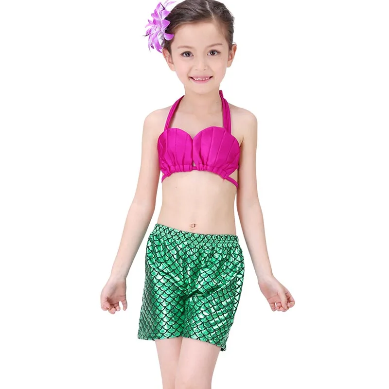 Детский костюм принцессы с хвостом Русалочки голубое бикини для девочек