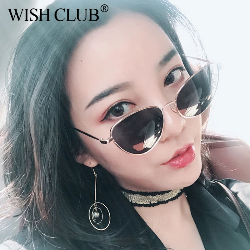 WISH CLUB 2018 Fashion Brand Designer Women Sunglasses Cat Eye Vintage Ladies Retro Mirror Glasses Luxury Unisex Eyewear Oculos |
