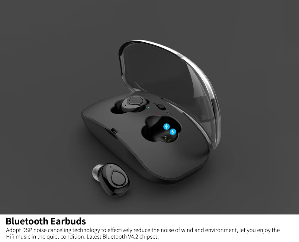 Беспроводные наушники AMTERBEST TWS 3D стерео Bluetooth беспроводные с шумоподавлением