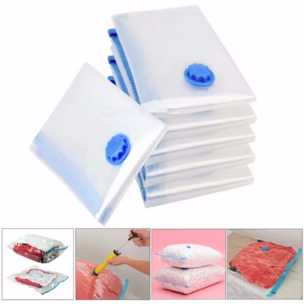 

5Pcs New Convenient Vacuum Bag Storage Organizer Transparent Clothes Organizer Seal Compressed Travel Saving Space Bags Package