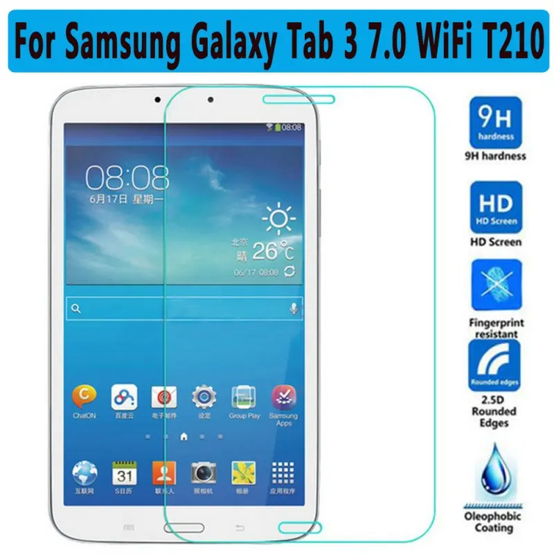 For T210 Закаленное стекло для samsung Galaxy Tab 3 7,0 8,0 10,1 Защита экрана для samsung Galaxy Tab 3 T110 T210 T310 P3200 P5200 стекло - Цвет: For T210