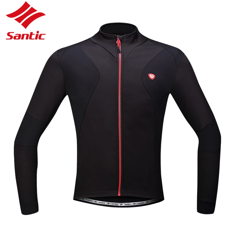 Santic Мужская велосипедная Джерси Зимняя Теплая Флисовая MTB Светоотражающая