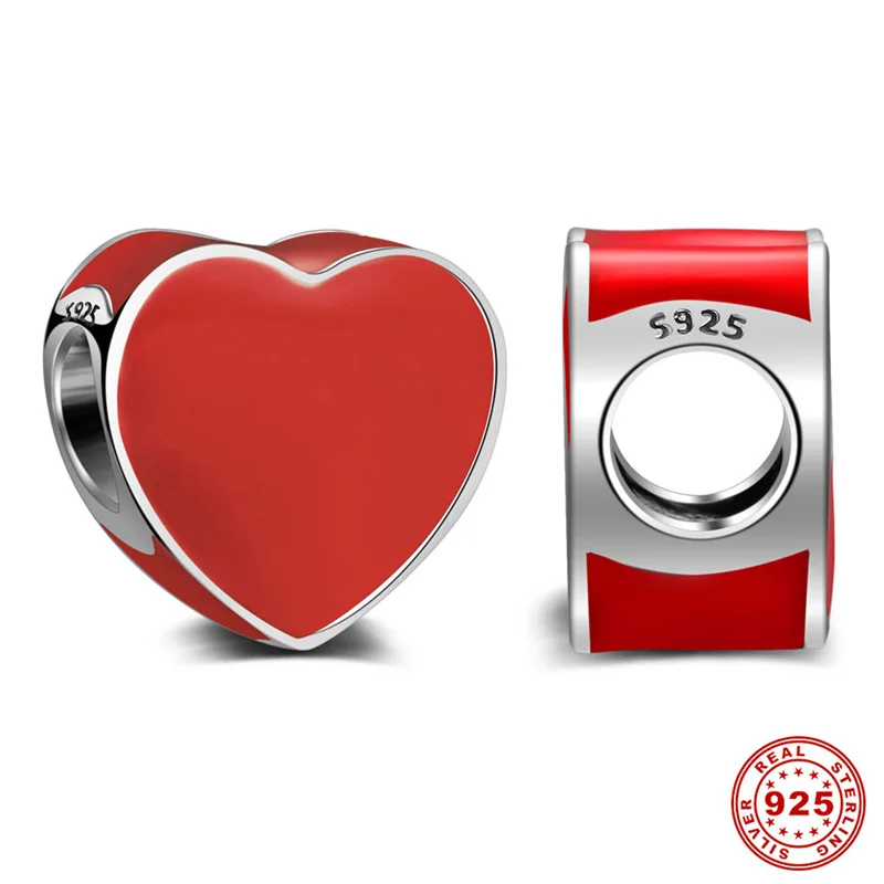 DALARAN Love Charms серебро 925 пробы красные бусины подходит для шарма сделай сам браслет