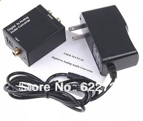 2015 Wholesale 3pcs x Audio Converter Digital Optical Coaxial Toslink to Analog RCA R/L Adapter US/EU/UK Plug |