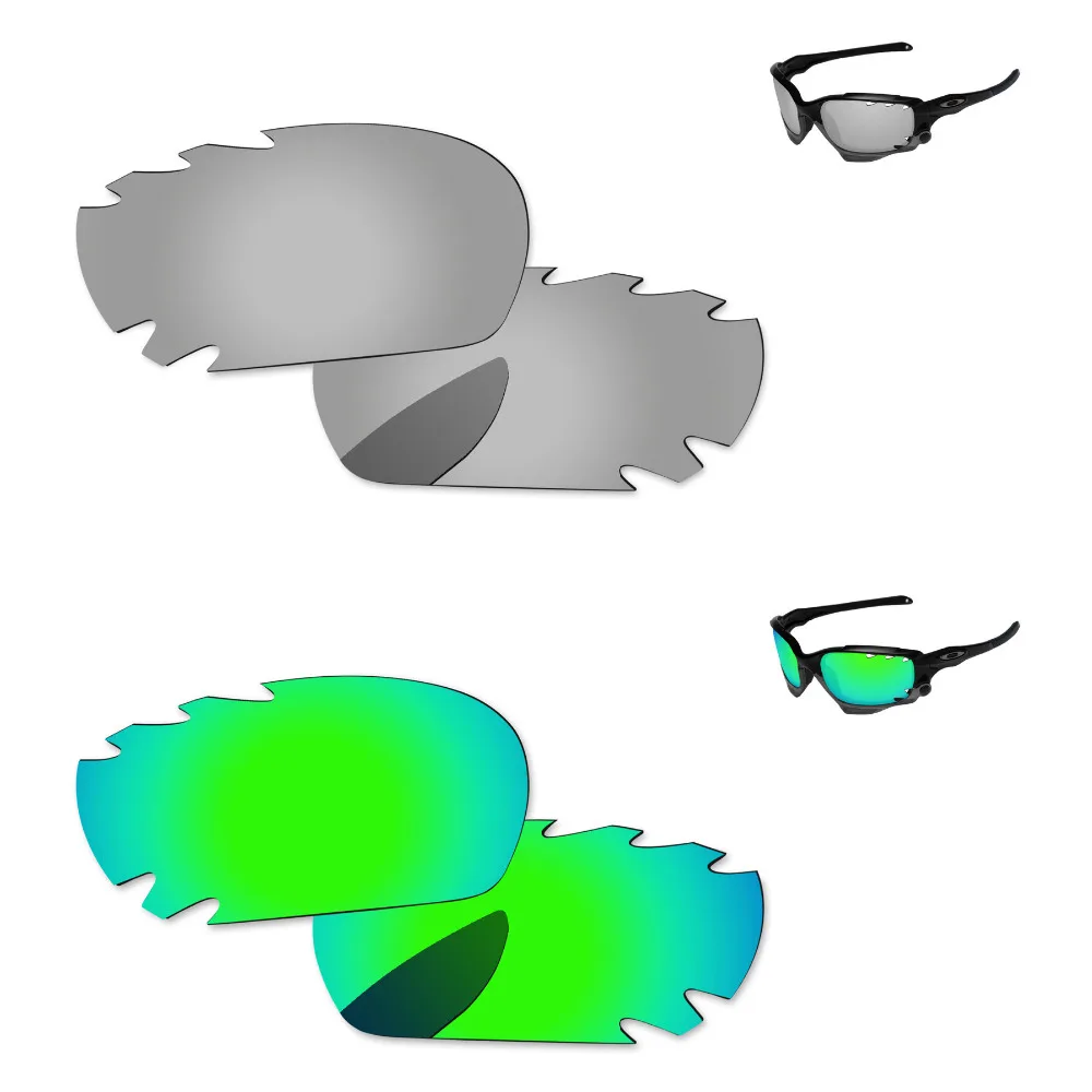 

Хромированные серебристые и зеленые 2 пары зеркальные поляризованные Сменные линзы для Jawbone оправа солнцезащитных очков с вентиляцией 100% з...