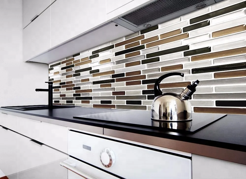 Vividtiles самоклеющиеся мозаичные плитки настенные наклейки DIY Кухня Ванная комната Домашний Декор винил медь темно серый серебряный обои