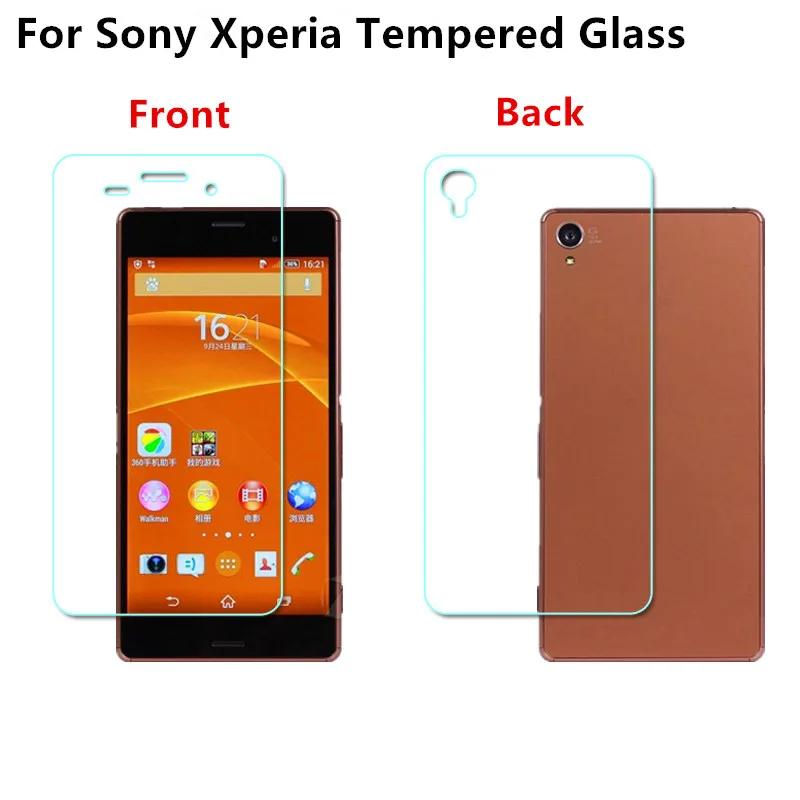 2 шт. 9H 0 3 мм 2.5D Закаленное стекло для Sony Xperia Z1 Compact Z Z2 Z3 защита экрана|tempered glass|tempered