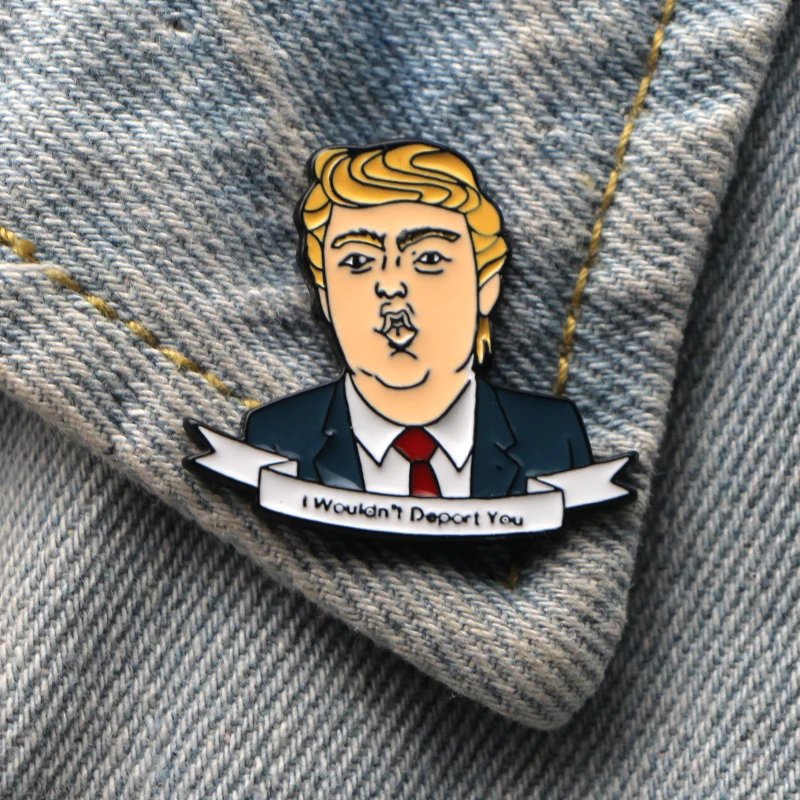 DMLSKY забавная брошь Трамп, я бы не выслал Вам письмо эмалированные булавки для одежды рюкзак булавки шапка личность значок M3318